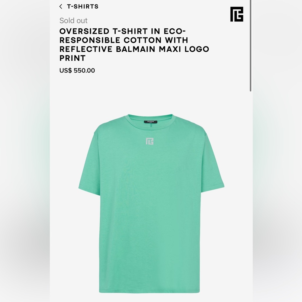 Brand new Authentic Balmain oversized Tshirt with reflective Balmain